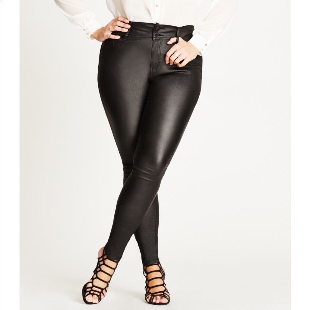 City Chic Skylar Coated Skinny Jeans